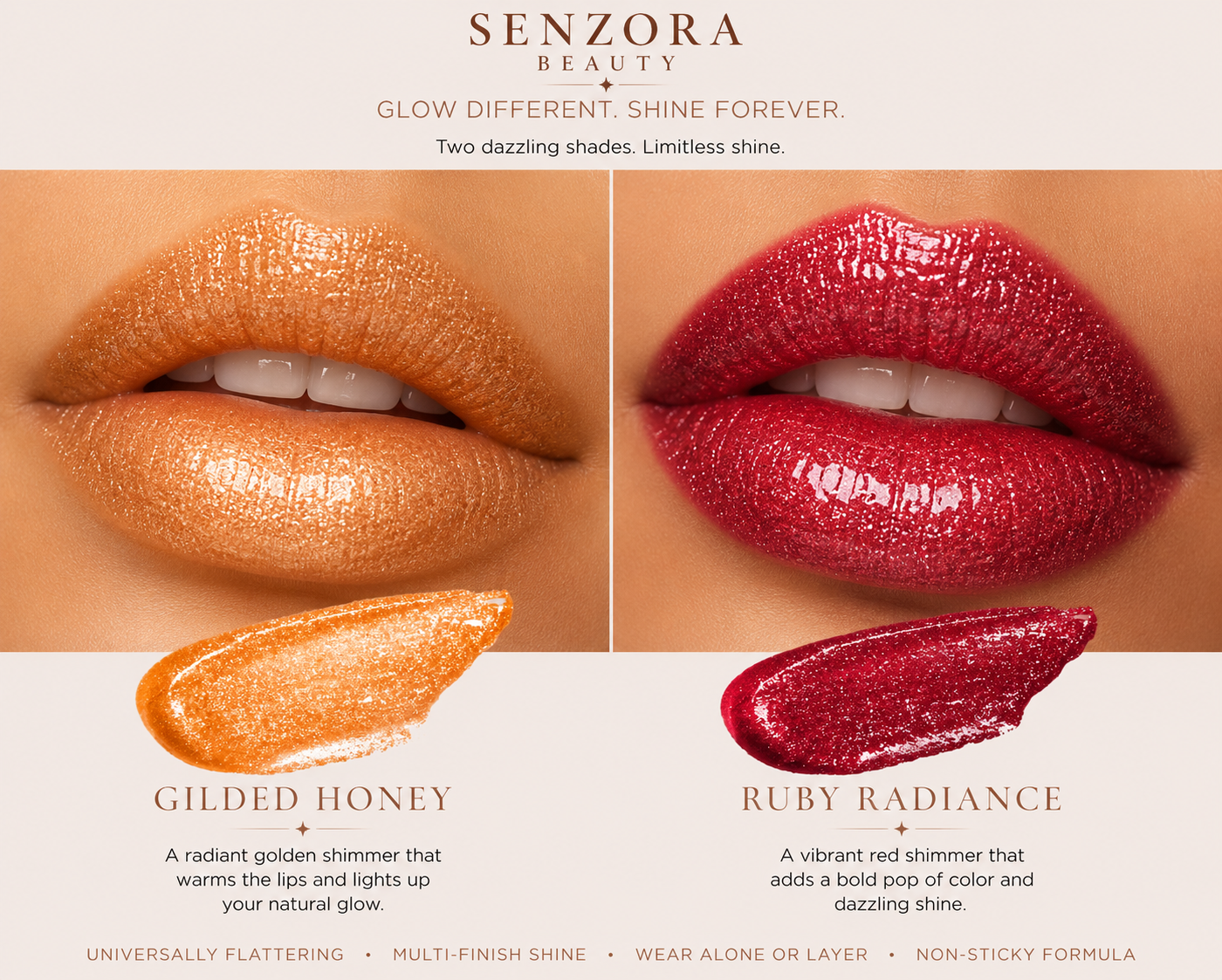 SenZora Beauty Lip Shine- Glitter