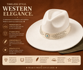 Western Studded Strap Faux Suede Fedora Hat